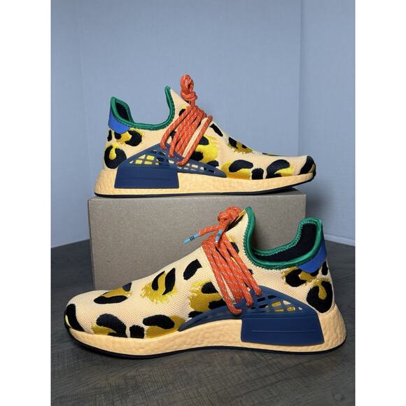 NEW Adidas Men's SIZE 10 Pharrell x NMD Human Race Animal Print Amber HP3221 - Picture 2 of 6
